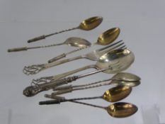 Miscellaneous Silver, including seven cartridge topped coffee spoons, Birmingham hallmark.