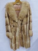 A Lady's Vintage Musquat Fur Coat, approx length 103 cms.