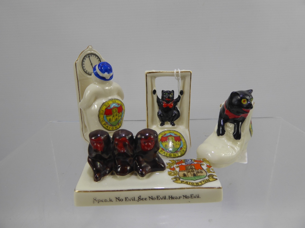 Quantity of Crested Ware, including 'Three Monkey's See, Hear and Speak No Evil', 'Black cat on a - Image 2 of 2