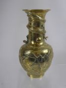 A Chinese Brass Vase with impressed marks to base.