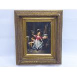 A Contemporary Oil on Board, depicting 'Children playing dress up', signed lower left 'Norton',