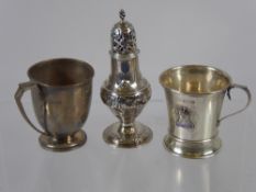 A Collection of Miscellaneous Silver, including pounce pot, London hallmark, dd 1784, mm T.D.,
