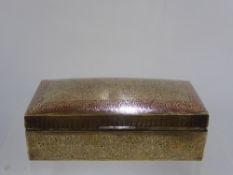 A Persian Decorative Brass and Red Enamel Cigar Box.