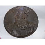 A Victorian Cast Iron Roundel/Plaque of Vasco da Gama, Portuguese Explorer, approx 38 cms d.