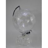 A Waterford Crystal Globe, on circular stand, approx 28 cms high.