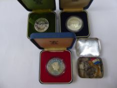 A Collection of Miscellaneous Silver Proof Coins, including ERII and Phillip Crown, $10 Brunei coin,