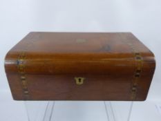 A Mahogany Inlaid Writing Box, with decorative inlay.