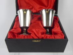 A Boxed Set of Silver Goblets, Sheffield hallmark, dated 1981, approx 200 gms