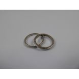 Two Platinum Wedding Bands, approx 6.4 gms, size J.