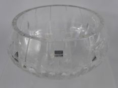 A Stuart Cut Glass Fruit Bowl, together with an antique engraved celery glass. (2)