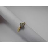 A Lady's 18 ct Yellow Gold Diamond Solitaire Ring, size K, approx 35 pts dias, approx 2.9 gms