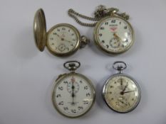 Miscellaneous Gentleman's Vintage Pocket and Stop Watches, including Serkisof Demiryolu Russian 18