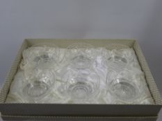A Quantity of Stuart Crystal, including six dessert bowls, six sherry glasses, six red wine glasses,