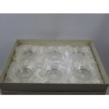 A Quantity of Stuart Crystal, including six dessert bowls, six sherry glasses, six red wine glasses,