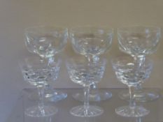 Five Antique Wine Glasses, together with six white wine glasses.