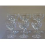 Five Antique Wine Glasses, together with six white wine glasses.