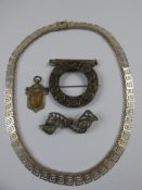 Miscellaneous Silver Jewellery, including a necklace and pendant, Celtic brooch, marcasite brooch