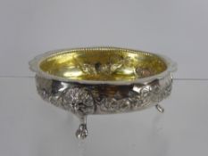 A Solid Silver Victorian Bon Bon Dish, having lion mask and claw feet, London hallmark dated mm John