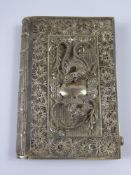 A Silver Chinese Filigree Card Case, depicting chasing dragons, approx wt 46 gms.