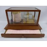 A Mahogany Cased Barograph by Thorpe & Mason London, the barograph having original ink bottle and