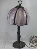 An Art Nouveau Style Bronze Metal Standard Lamp, approx 73 cms high.