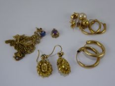 Miscellaneous 9ct Gold Earrings, some hallmarked, approx 8 gms