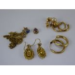 Miscellaneous 9ct Gold Earrings, some hallmarked, approx 8 gms