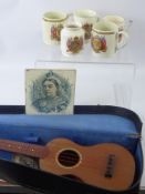 A Miscellaneous Collection of Items, including Queen Victoria commemoration tile, four commemoration