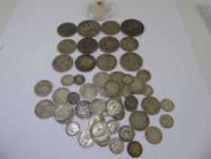 A Miscellaneous Collection of GB Silver Coins, including threepence pieces, sixpence pieces,