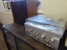 An Akai Direct Drive Turntable AP-D210/C, together with a Pioneer Integrated Stereo Amplifier SA-