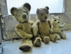 Three Antique Mohair Teddy Bears
