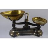 A Set of Libra Scale Co Vintage Kitchen Scales, with a small quantity of weights.