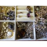 A Collection of Miscellaneous Costume Jewellery In Two Jewellery Boxes, including brooches, (some