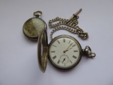 A Gentleman's Silver Half Hunter Pocket Watch,