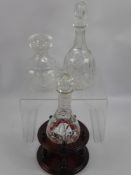 Miscellaneous Crystal Decanters, including Royal Brierley miniature decanter, Caithness Crystal