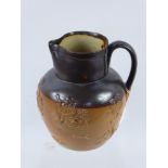 An Antique Lambeth Ware Treacle Glazed Harvest Jug, approx 17 cms