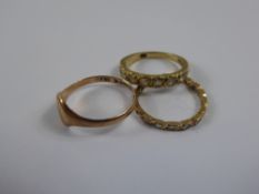 A Miscellaneous Collection of Gold Rings, including a 9 ct gold and white stone ring, size N, 9 ct