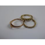 A Miscellaneous Collection of Gold Rings, including a 9 ct gold and white stone ring, size N, 9 ct