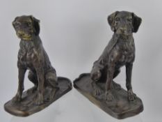 A Pair of Spelter Dogs, approx 23 cms high.