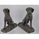 A Pair of Spelter Dogs, approx 23 cms high.