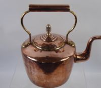 A Copper and Brass Fireside Kettle, together with miscellaneous brass, including two candlesticks,