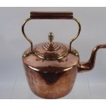 A Copper and Brass Fireside Kettle, together with miscellaneous brass, including two candlesticks,