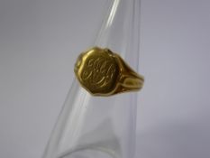 A Gentleman's 18 ct Gold Signet Ring, Sheffield hallmark, dated 1985, approx 5.7 gms