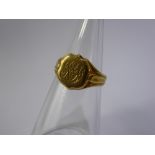 A Gentleman's 18 ct Gold Signet Ring, Sheffield hallmark, dated 1985, approx 5.7 gms