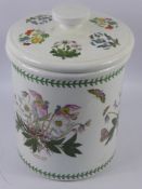A Portmeirion Porcelain Bread Bin, decorated with flowers and butterflies, approx 40 cms.