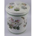 A Portmeirion Porcelain Bread Bin, decorated with flowers and butterflies, approx 40 cms.