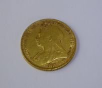 A Victorian Gold Full Sovereign, dated 1898.