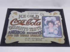 A Framed Coca-Cola 'America's Favourite' Advertising Mirror, approx 93 x 68 cms