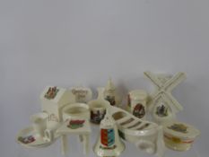A Quantity of Crested Ware, including Arcadia, Goss, Grafton, Alexandra, Willow Art of various