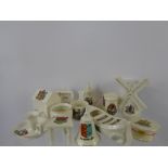 A Quantity of Crested Ware, including Arcadia, Goss, Grafton, Alexandra, Willow Art of various